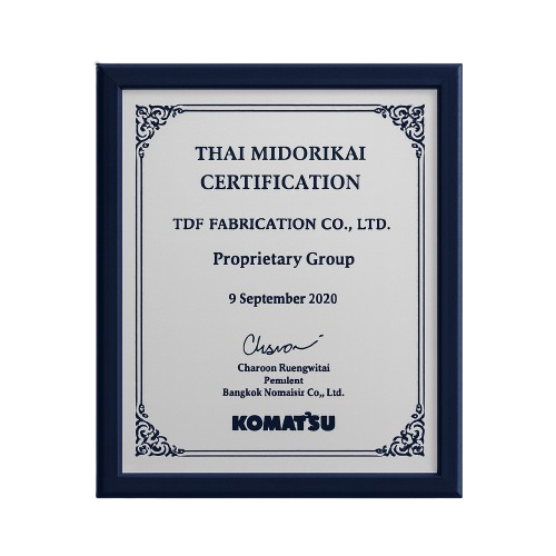 Thai Midorikai Certification – TDF Fabrication Co., Ltd.